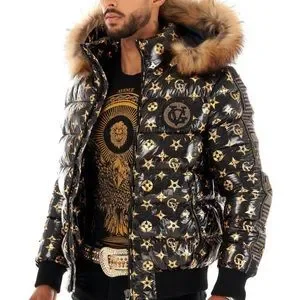 George V | Jackets & Coats | Gold Black Fur Jacket George V Designer ...